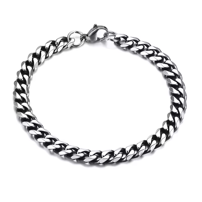 7MM Silver Cuban Link Bracelet