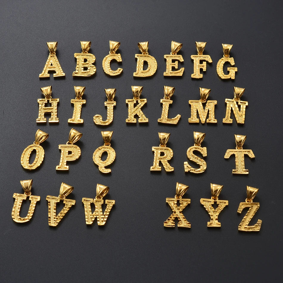 Gold Rope Chain & Custom Letter Pendant
